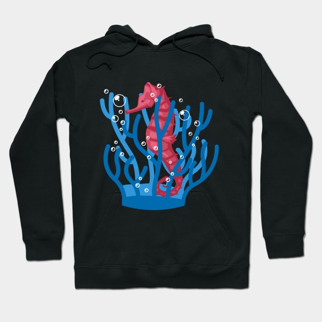 Sea Horse hiding in corals Hoodie by TheChillFactor